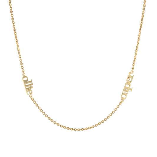 Two Name Lowercase Mini Necklace