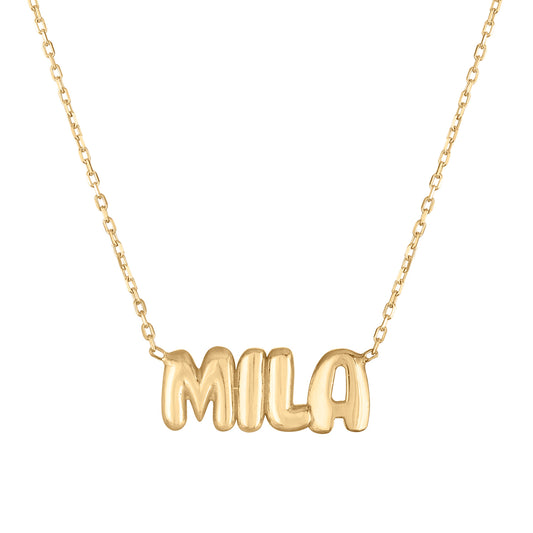 Bubble Letter Name Necklace