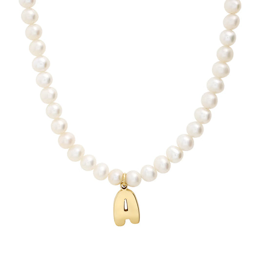 Freshwater Pearl Initial Pendant