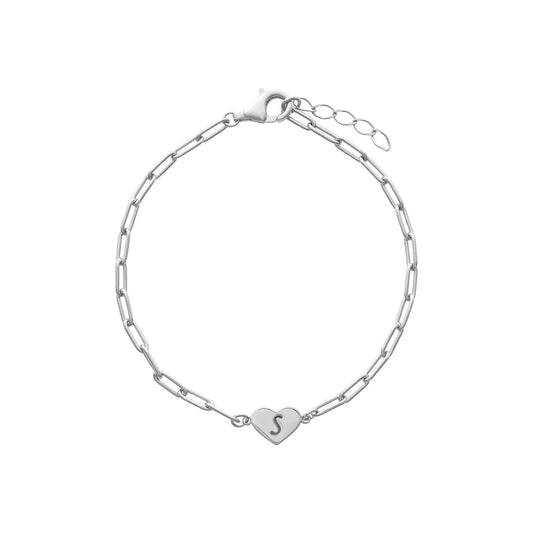 Single Initial Heart Bracelet