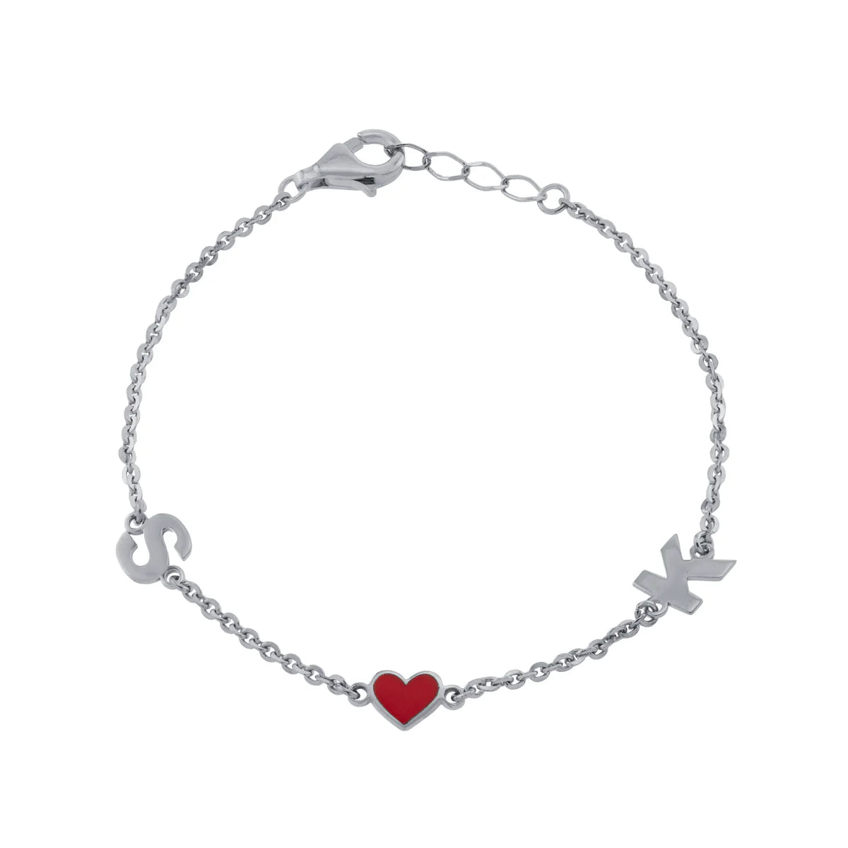 Two Initial Heart Bracelet