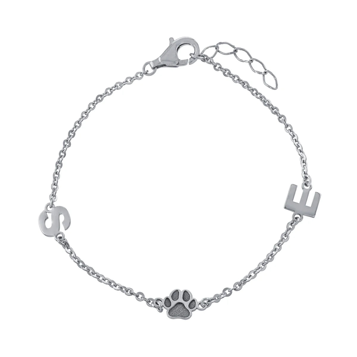 Two Initial Paw Bracelet