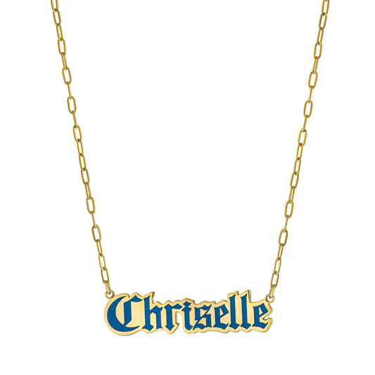 Gothic Nameplate Necklace