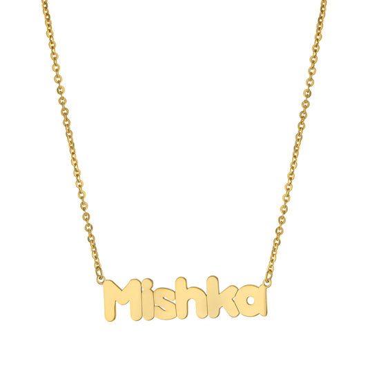 Bubble Letter Nameplate Necklace