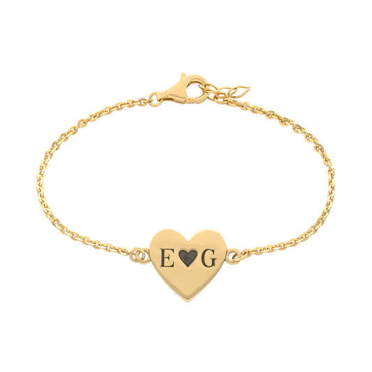 Lovers Initial Heart Bracelet