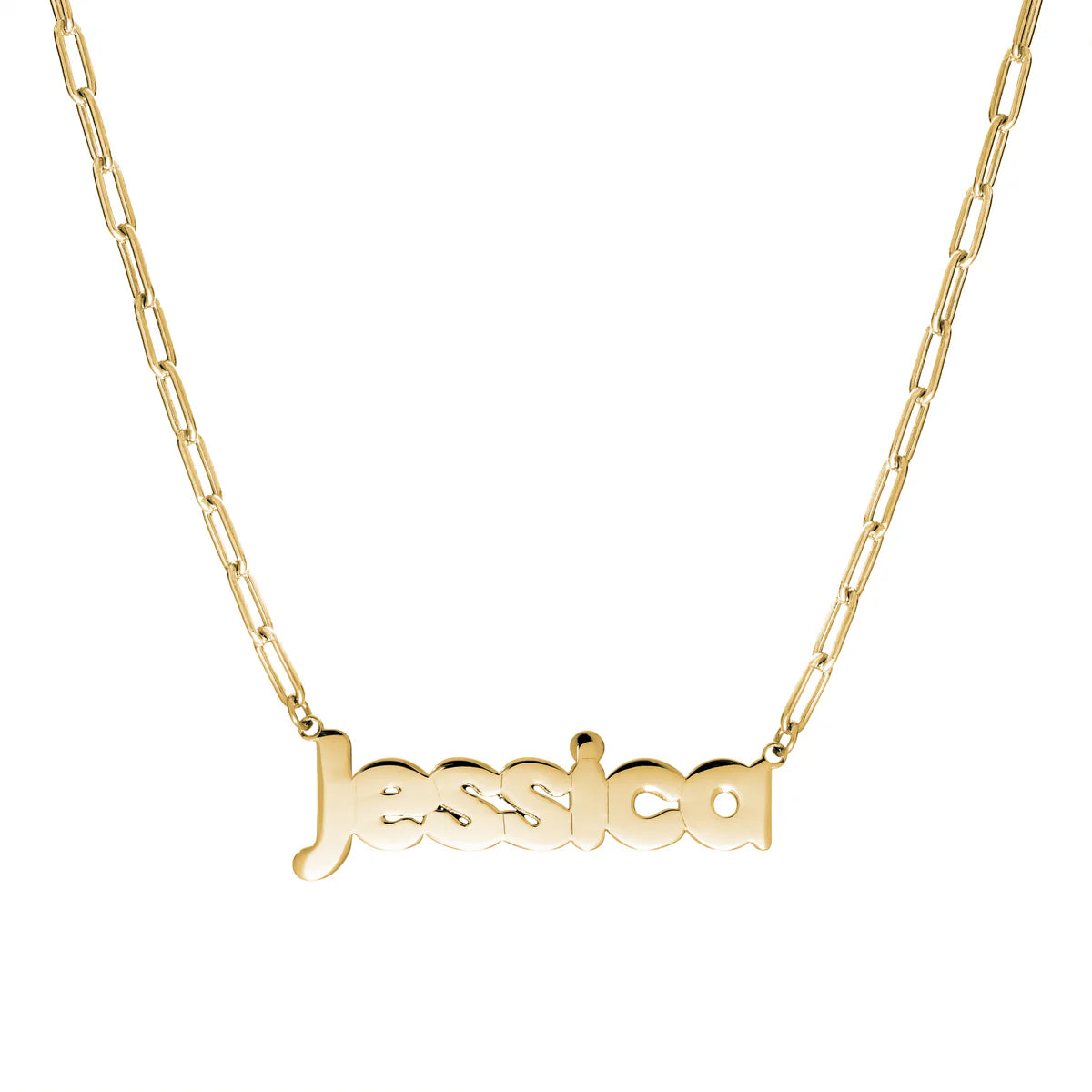 Paperclip Lowercase Nameplate Necklace