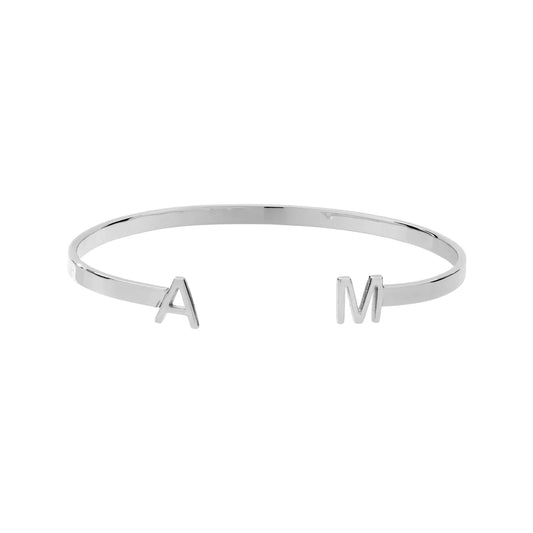 Double Initial Cuff Bracelet