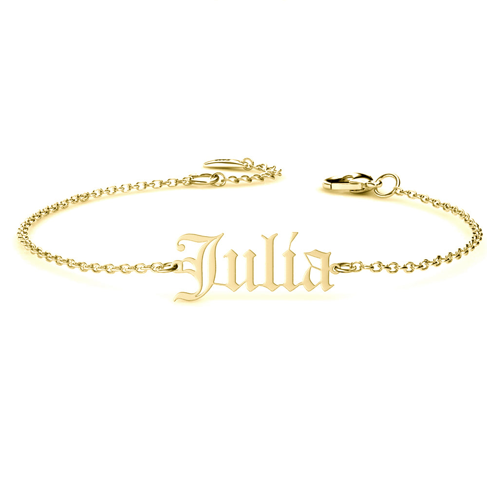 Personalized Gothic Name Bracelet