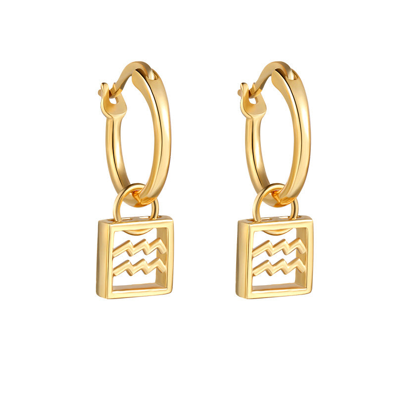 Zodiac Huggie Charm Earrings