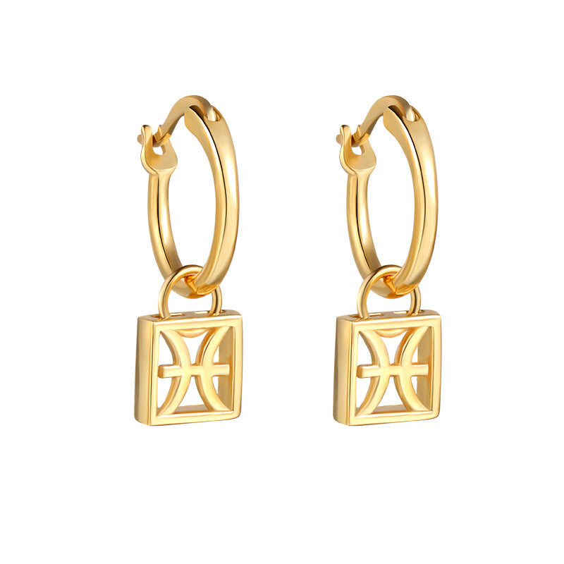 Zodiac Huggie Charm Earrings