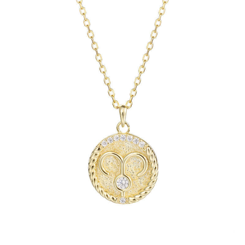 Zodiac Disc Pendant Necklaces