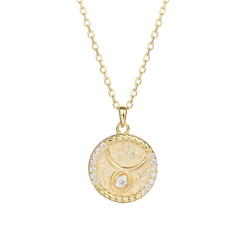 Zodiac Disc Pendant Necklaces