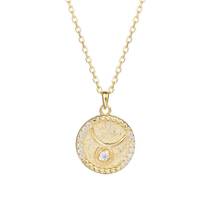 Zodiac Disc Pendant Necklaces