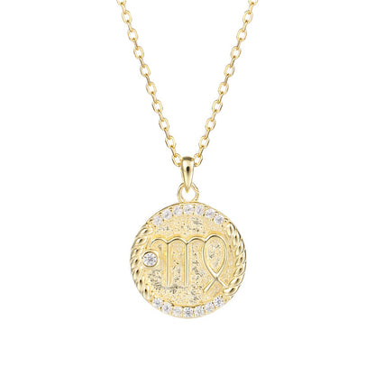 Zodiac Disc Pendant Necklaces