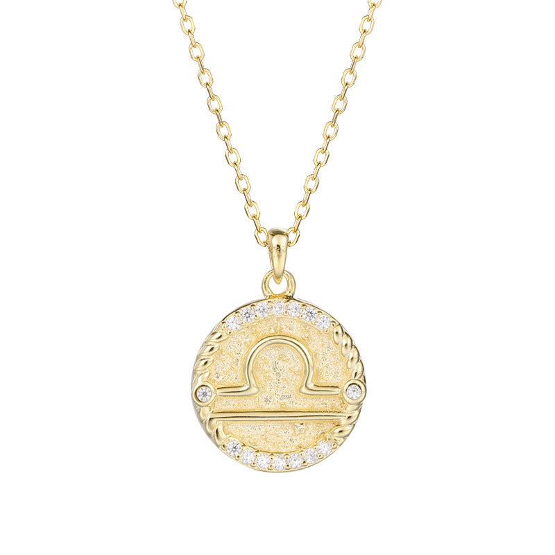 Zodiac Disc Pendant Necklaces