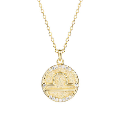 Zodiac Disc Pendant Necklaces