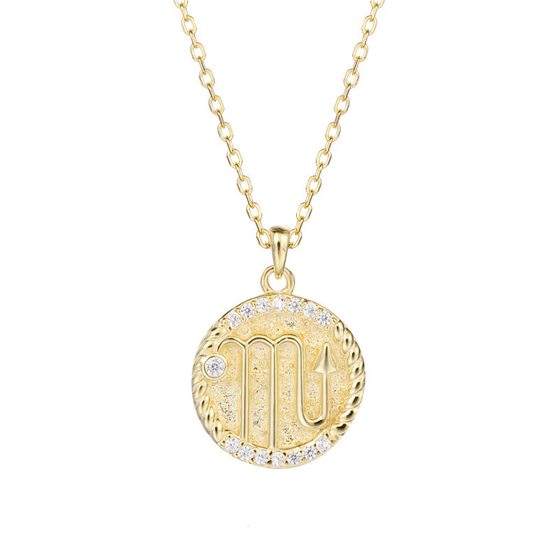 Zodiac Disc Pendant Necklaces