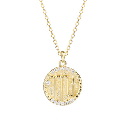 Zodiac Disc Pendant Necklaces