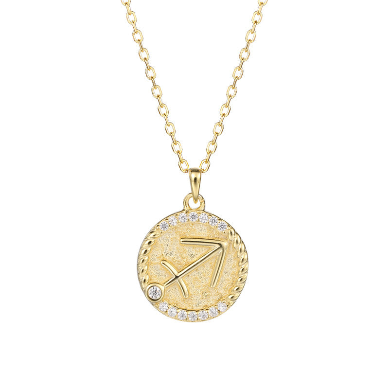 Zodiac Disc Pendant Necklaces