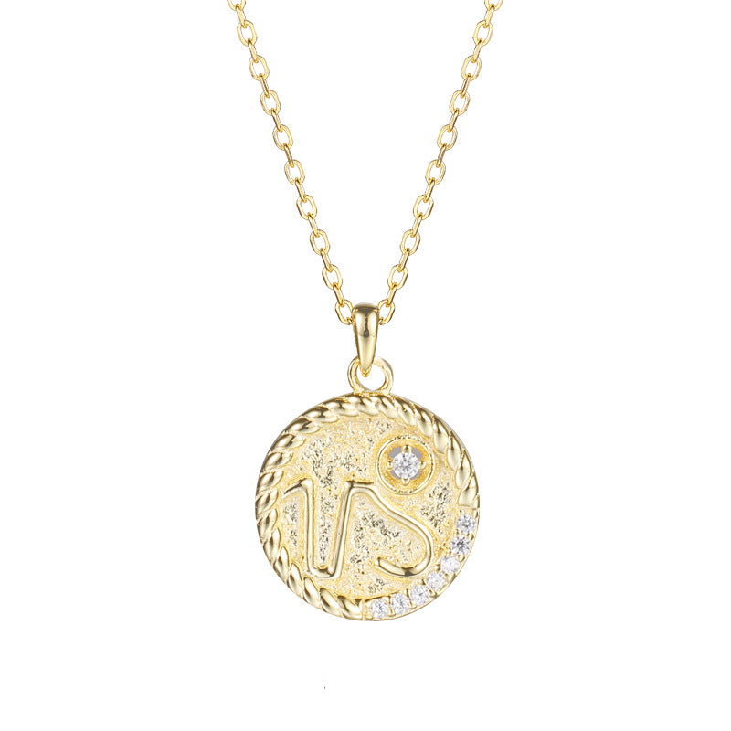 Zodiac Disc Pendant Necklaces