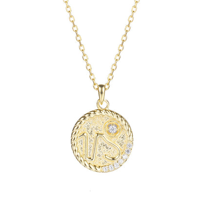 Zodiac Disc Pendant Necklaces