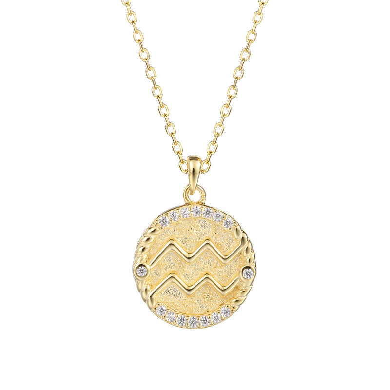 Zodiac Disc Pendant Necklaces