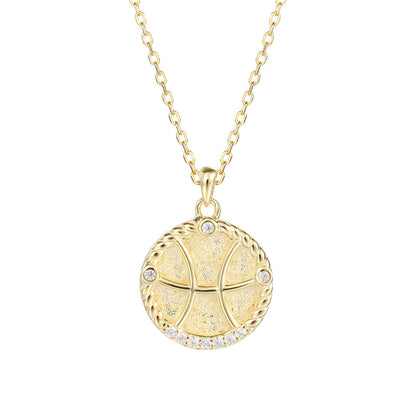 Zodiac Disc Pendant Necklaces