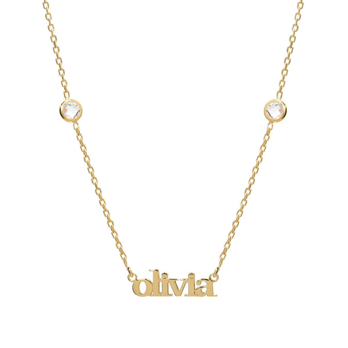 Lowercase Name CZ Necklace