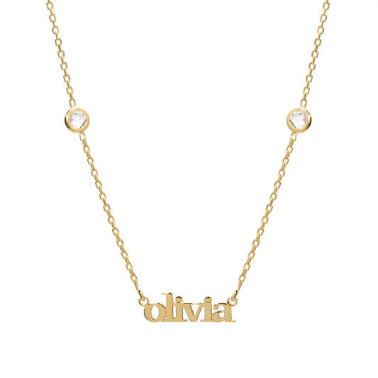 Lowercase Name CZ Necklace