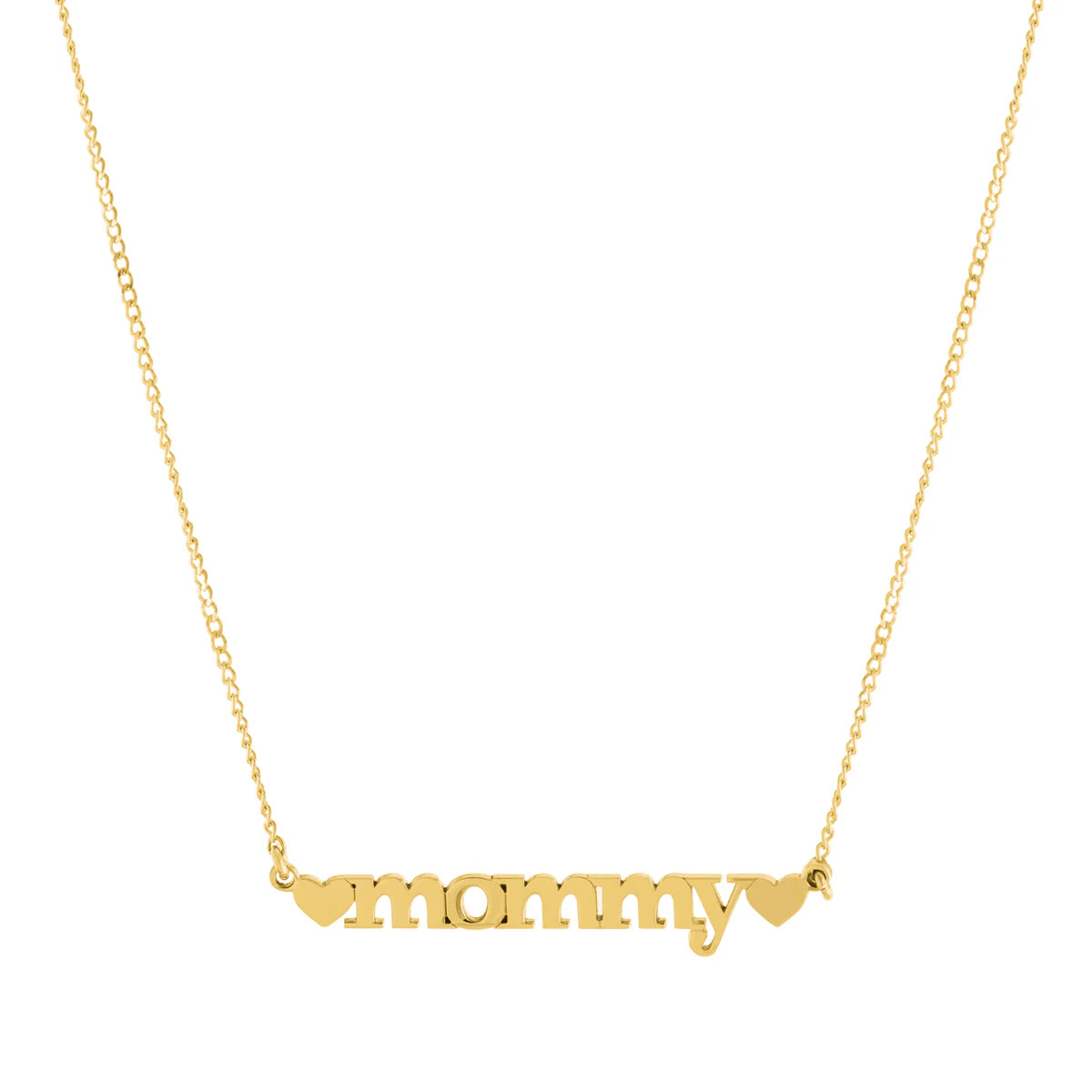 Double Heart Lowercase Nameplate Necklace